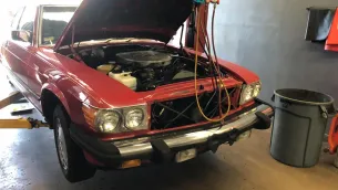 Car in service bay